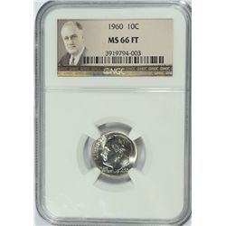 1960 ROOSEVELT DIME, NGC MS-66 FULL TORCH!  RARE!!