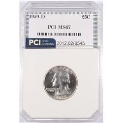 1959-D WASHINGTON QUARTER, PCI MS-67   TRENDS FOR $1500.00