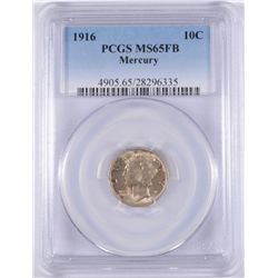 1916 MERCURY DIME, PCGS MS-65 FB