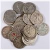 Image 1 : ROLL OF SILVER HALF DOLLARS ( 20 ) COINS  1947 AND OLDER, MOSTLY WALKING LIBERTY