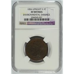1856 LARGE CENT (UPRIGHT 5) NGC XF DETAILS