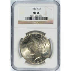 1923 PEACE SILVER DOLLAR NGC MS-66 VERY NICE