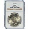 Image 1 : 1923 PEACE SILVER DOLLAR NGC MS-66 VERY NICE