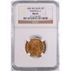 Image 1 : 1882 BELGIUM 20 F POSITION A GOLD NGC MS-65