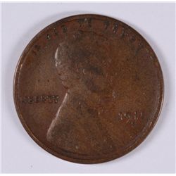 1911-S LINCOLN CENTS VF