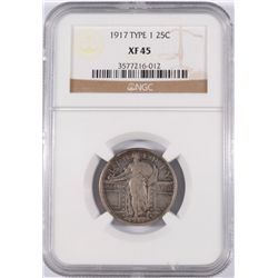 1917 T-1 STANDING LIBERTY QUARTER NGC XF-AU 45