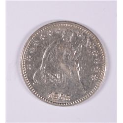 1858 SEATED HALF DIME AU/BU