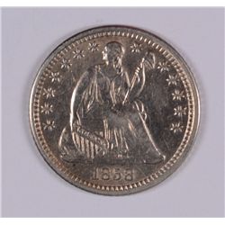 1858-O SEATED HALF DIME AU/BU