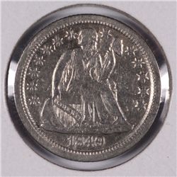 1849-O SEATED DIME AU-55