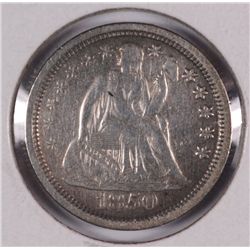 1850 SEATED DIME AU-55