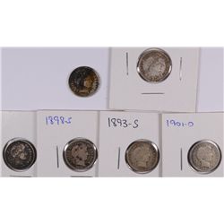 (6) BARBER DIMES (92, 93-S, 98-S, 99, 01-O, 03)