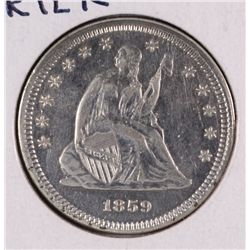 1859 SEATED QUARTER AU-55