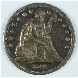 1842 SEATED DOLLAR AU