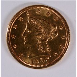1907 $2.5 GOLD LIBERTY MS-63