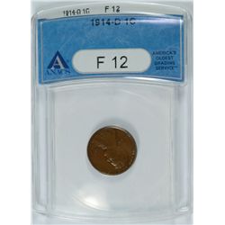 1914-D LINCOLN CENT ANACS FINE-12