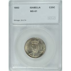 1893 ISABELLA COMMEN QUARTER SEGS MS-61