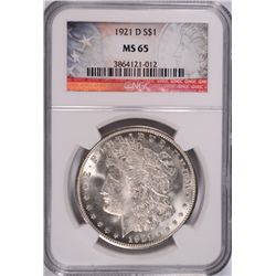 1921-D MORGAN DOLLAR NGC MS-65