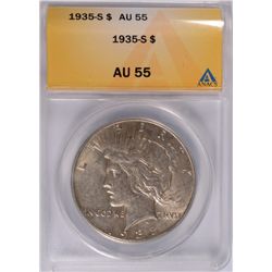 1935-S PEACE DOLLAR ANACS AU-55