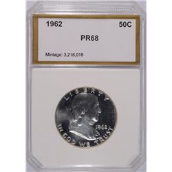 1962 PROOF FRANKLIN HALF DOLLAR PCI PR-68