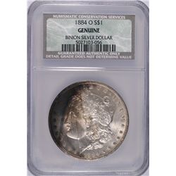 1884-O MORGAN DOLLAR NCS GENUINE (BINION)