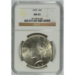 1925 PEACE DOLLAR NGC MS-63