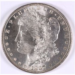 1887 MORGAN SILVER DOLLAR, MS-64+  NICE WHITE COIN