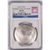 Image 1 : 2014 BASEBALL HALL OF FAME SILVER DOLLAR, NGC MS-69!  WOW!!