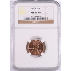 1973-S LINCOLN CENT, NGC MS-66 RED!  NO RECORDS OF 67 EXIST!