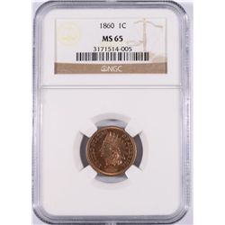 1860 INDIAN HEAD CENT NGC MS65