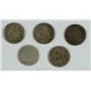 Image 1 : (5) SEATED HALF DIMES (39, 44, 50, 53, 53-O)