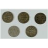 Image 2 : (5) SEATED HALF DIMES (39, 44, 50, 53, 53-O)