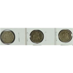 (3) 1853 SEATED DIMES