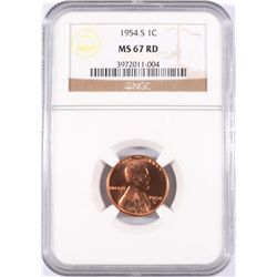 1954-S LINCOLN CENT NGC MS-67 RD