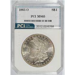 1883-O MORGAN SILVER DOLLAR, PCI MS-65    NICE ORIGINAL COIN