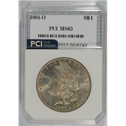 1884-O MORGAN SILVER DOLLAR, PCI MS-65  NICE ORIGINAL COIN