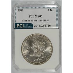 1889 MORGAN SILVER DOLLAR, PCI MS-65 NICE ORIGINAL COIN!