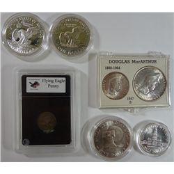 ( 2 ) PIECE MAC ARTHUR SILVER COIN SET, ( 1 PESO & 50 CENTAVOS ) GEM-65,