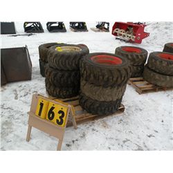 qty 6 used skidloader tires on rims