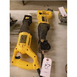 pair of DeWalt saws