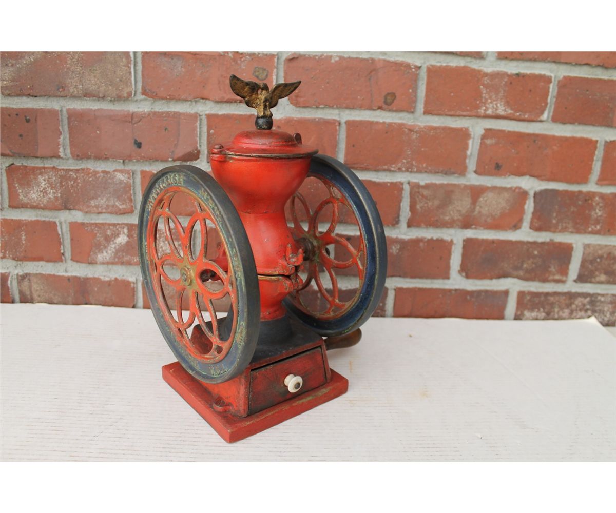 Enterprise Cast Iron Coffee Grinder w/Eagle Finial, 8 3/4" Wheels w