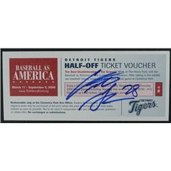 Curtis Granderson Signed Baseball Detroit TIger Ticket Stub COA