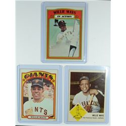 WILLIE MAYS 1963 FLEER EM, 1972 TOPPS #49 & #50 VGEX