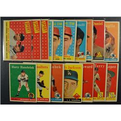 1958 TOPPS LOT (18cds), KUBEK, POWER, ANTONELLI, CASEY STENGEL