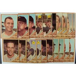 1962 TOPPS LOT (25 cds), MOSTLY NM-EM, SOME DUPLICATES