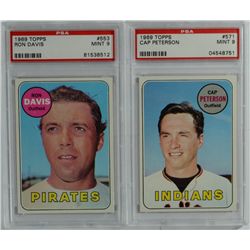 2 - 1969 TOPPS BASEBALL PSA  MINT 9  #553, #571