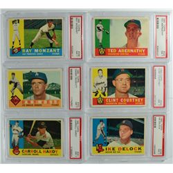 6 - 1960 TOPPS #333,334,336,338,341,344.  ALL PSA NM 7.