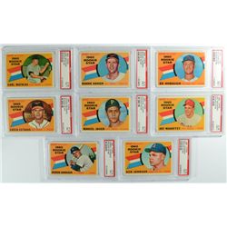 8 - 1960 TOPPS #126,127,131,133,134,135,138,139,  ALL PSA NM 7.