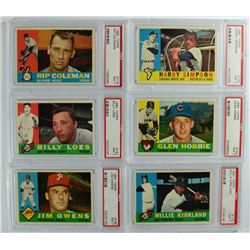 6- 1960 TOPPS #172,179,180,181,182,185.  ALL PSA NM 7.