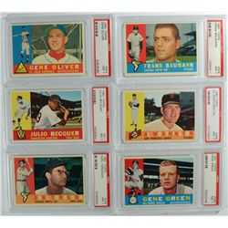 6 - 1960 TOPPS #268,269,271,299,306,307.  ALL PSA NM 7.