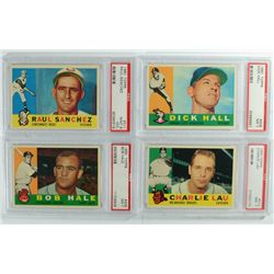 4 -1960 TOPPS #308,309,311,312.   PSA #311- MINT 9 (OC)  all the rest are NM 7.